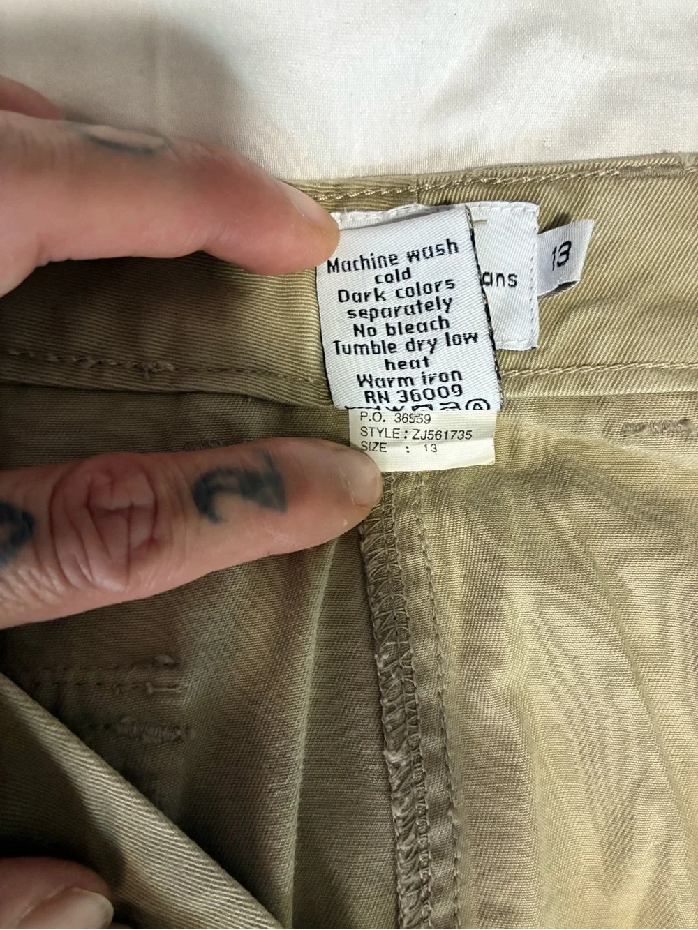 VTG 90s CK JEANS 13 Calvin Klein Khaki Utility Cargo Skirt 💯 Cotton EUC
